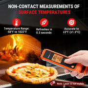 LABART TP420 2-in-1 Instant-Read Thermometer for Cooking, Infrared Kitchen Thermometer with Meat Probe, Non-Contact Laser Thermometer for Meat, Griddle, Oven